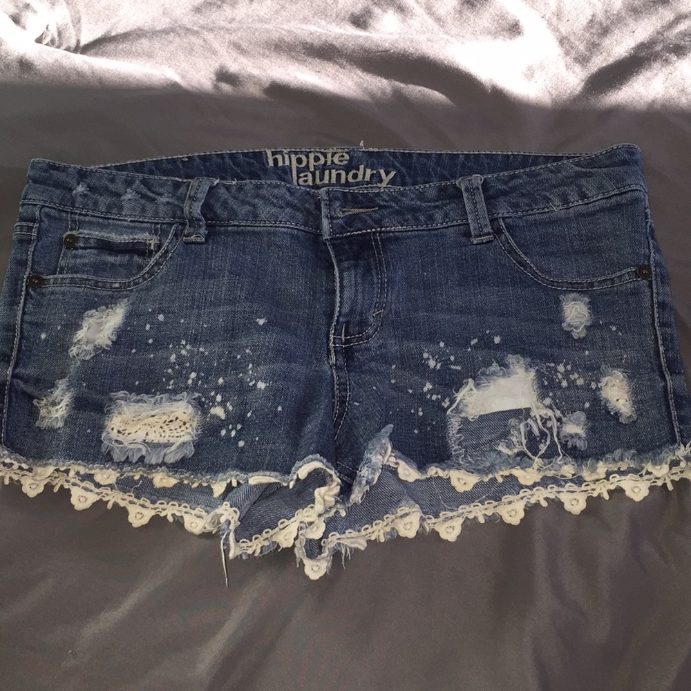 EUC! Hippie laundry Distressed jean shorts
